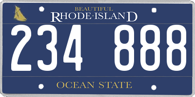 RI license plate 234888