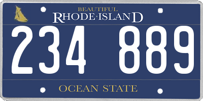 RI license plate 234889