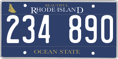 RI license plate 234890