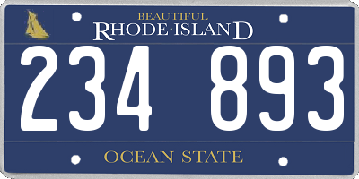 RI license plate 234893