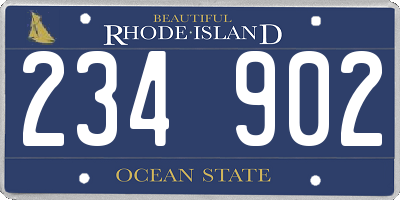 RI license plate 234902
