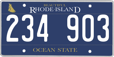 RI license plate 234903