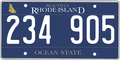 RI license plate 234905