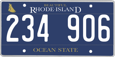 RI license plate 234906
