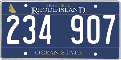 RI license plate 234907