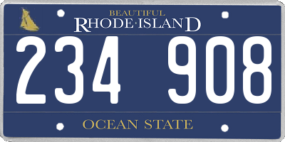 RI license plate 234908