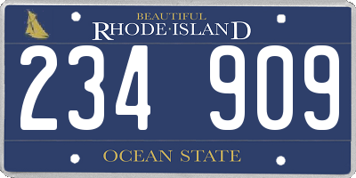 RI license plate 234909