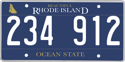 RI license plate 234912