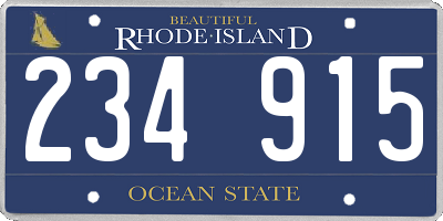 RI license plate 234915
