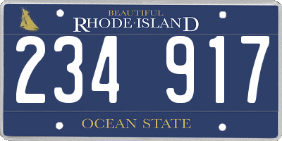 RI license plate 234917