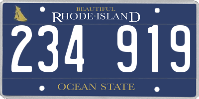 RI license plate 234919