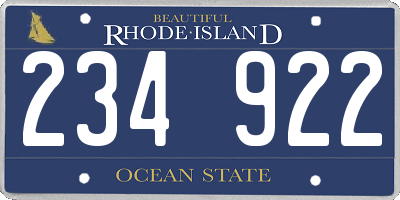 RI license plate 234922