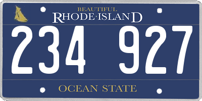 RI license plate 234927