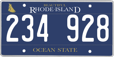RI license plate 234928