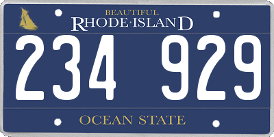 RI license plate 234929