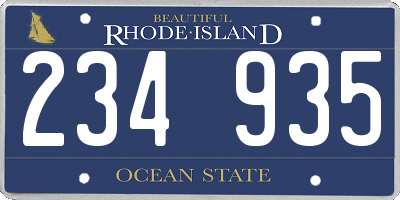RI license plate 234935