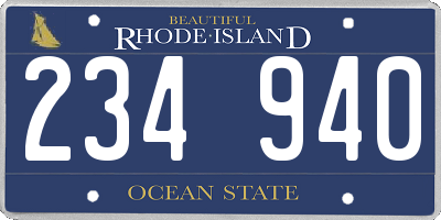 RI license plate 234940