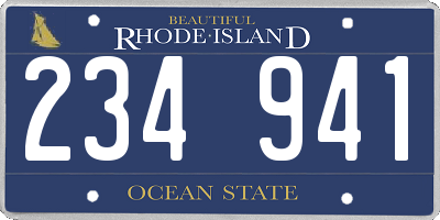 RI license plate 234941