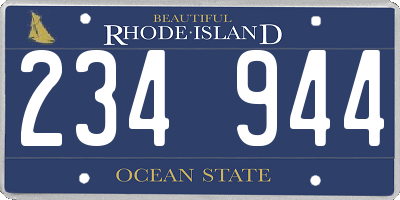 RI license plate 234944