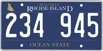 RI license plate 234945
