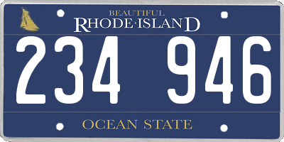 RI license plate 234946