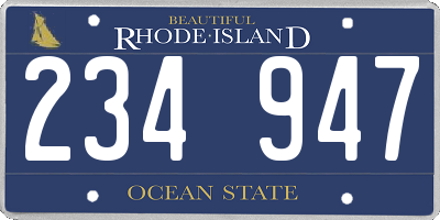 RI license plate 234947