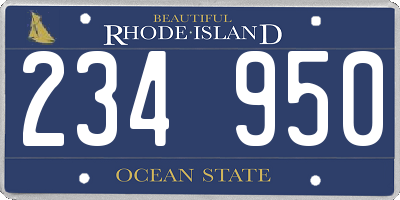 RI license plate 234950