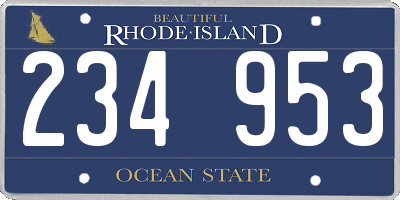 RI license plate 234953