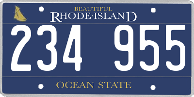 RI license plate 234955