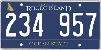 RI license plate 234957