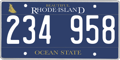 RI license plate 234958