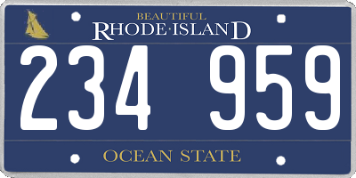 RI license plate 234959