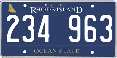 RI license plate 234963