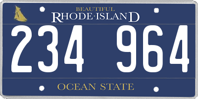 RI license plate 234964