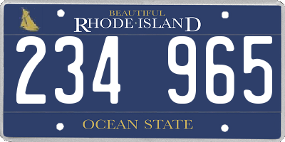 RI license plate 234965