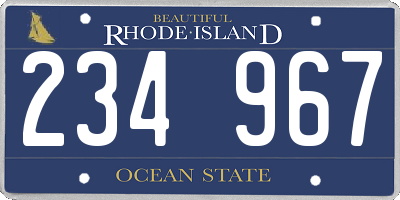 RI license plate 234967