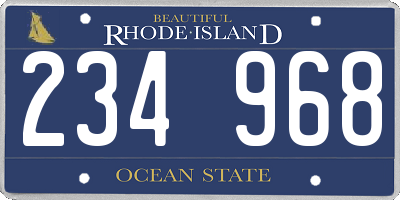RI license plate 234968