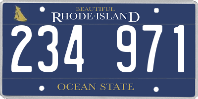 RI license plate 234971