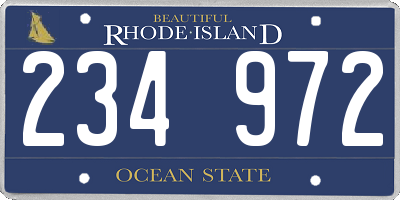 RI license plate 234972