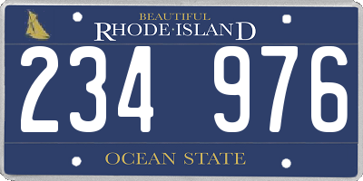 RI license plate 234976
