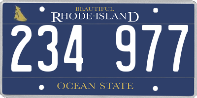 RI license plate 234977