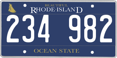 RI license plate 234982