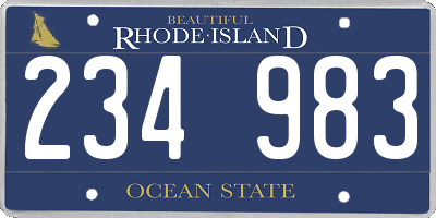 RI license plate 234983