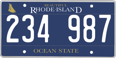 RI license plate 234987