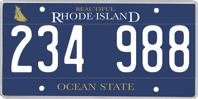 RI license plate 234988