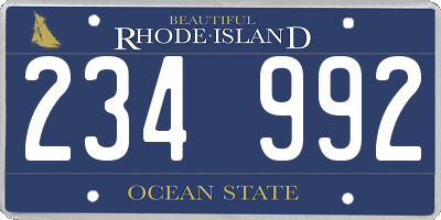 RI license plate 234992