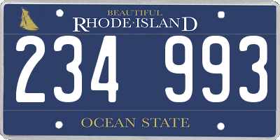 RI license plate 234993
