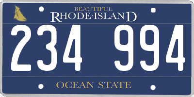RI license plate 234994