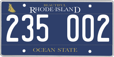 RI license plate 235002