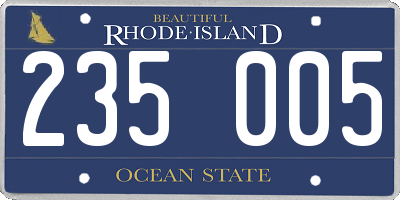 RI license plate 235005